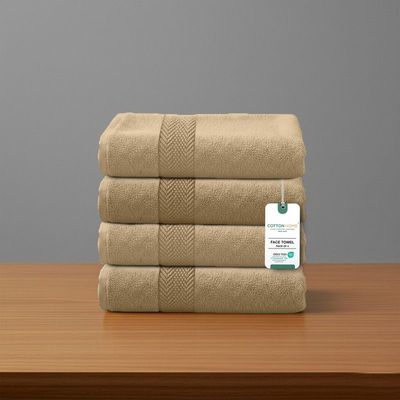 Premium Cotton Towel 30x30cm 4-Piece Face Towel  , 600 GSM Quick Dry and Durable , Linen