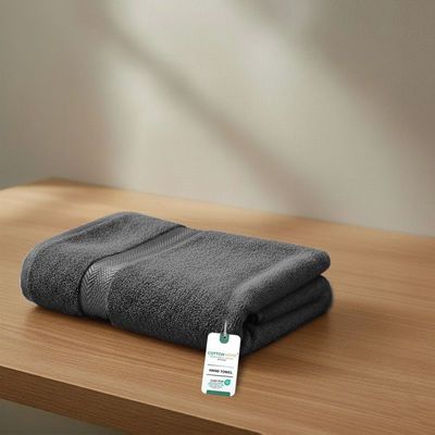 Premium Cotton Towel 40x70cm Hand Towel  , 600 GSM Quick Dry and Durable , Grey