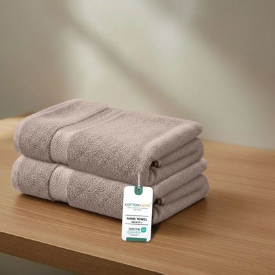 Premium Cotton Towel 40x70cm 2-Piece Hand Towel  , 600 GSM Quick Dry and Durable , Taupe