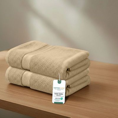 Premium Cotton Towel 40x70cm 2-Piece Hand Towel  , 600 GSM Quick Dry and Durable , Linen