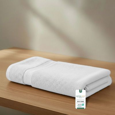 Premium Cotton Towel 70x140cm Bath Towel  , 600 GSM Quick Dry and Durable , White