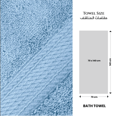 Premium Cotton Towel 70x140cm Bath Towel  , 600 GSM Quick Dry and Durable , Blue