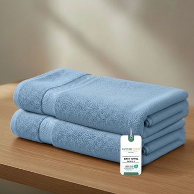Premium Cotton Towel 70x140cm 2-Piece Bath Towel  , 600 GSM Quick Dry and Durable , Blue