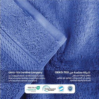 Premium Cotton Towel 70x140cm 2-Piece Bath Towel  , 600 GSM Quick Dry and Durable , Royal Blue