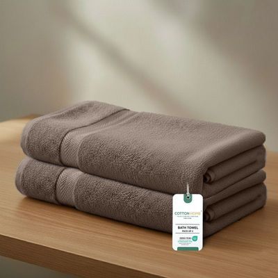 Premium Cotton Towel 70x140cm 2-Piece Bath Towel  , 600 GSM Quick Dry and Durable , Taupe