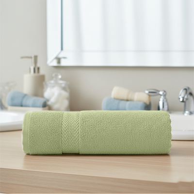 Premium Cotton Towel 70x140cm 2-Piece Bath Towel  , 600 GSM Quick Dry and Durable , Green