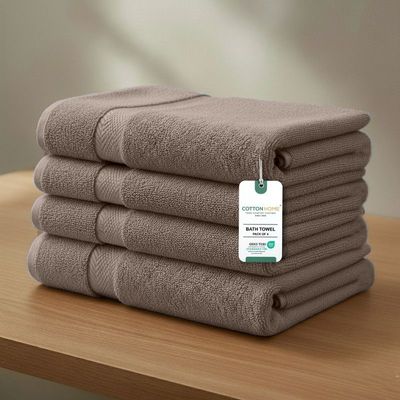 Premium Cotton Towel 70x140cm 4-Piece Bath Towel  , 600 GSM Quick Dry and Durable , Taupe