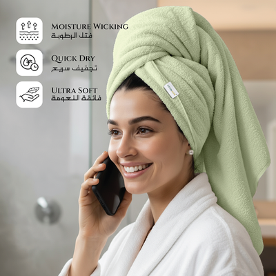 Premium Cotton Towel 70x140cm 4-Piece Bath Towel  , 600 GSM Quick Dry and Durable , Green