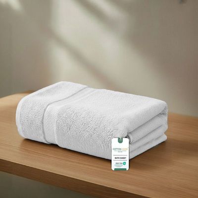 Premium Cotton Towel 90x180cm Bath Sheet  , 600 GSM Quick Dry and Durable , White