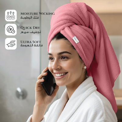 Premium Cotton Towel 90x180cm Bath Sheet  , 600 GSM Quick Dry and Durable , Pink