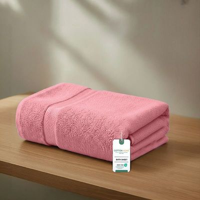 Premium Cotton Towel 90x180cm Bath Sheet  , 600 GSM Quick Dry and Durable , Pink