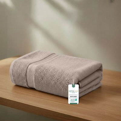 Premium Cotton Towel 90x180cm Bath Sheet  , 600 GSM Quick Dry and Durable , Taupe