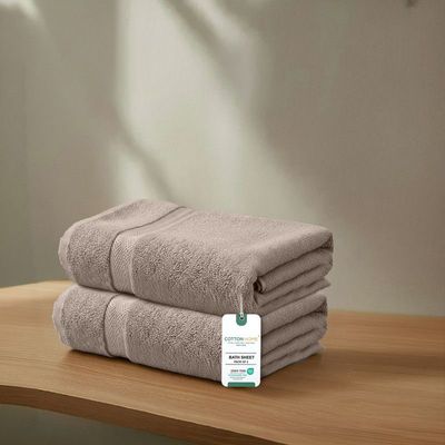 Premium Cotton Towel 90x180cm 2-Piece Bath Sheet  , 600 GSM Quick Dry and Durable , Taupe