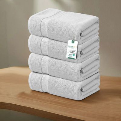 Premium Cotton Towel 90x180cm 2-Piece Bath Sheet  , 600 GSM Quick Dry and Durable , White