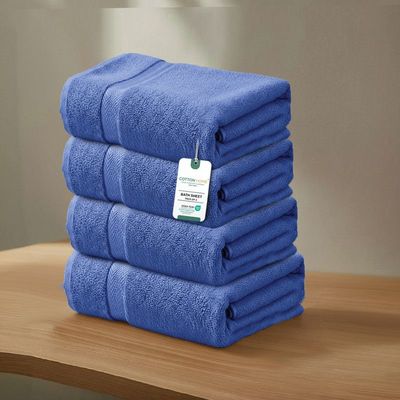 Premium Cotton Towel 90x180cm 2-Piece Bath Sheet  , 600 GSM Quick Dry and Durable , Royal Blue