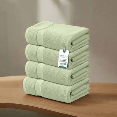 Premium Cotton Towel 90x180cm 2-Piece Bath Sheet  , 600 GSM Quick Dry and Durable , Green