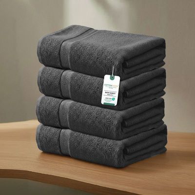 Premium Cotton Towel 90x180cm 2-Piece Bath Sheet  , 600 GSM Quick Dry and Durable , Grey