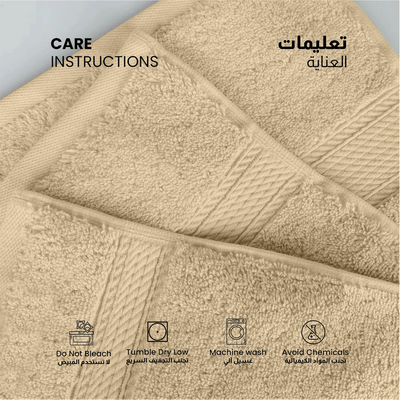 Premium Cotton Towel Set 8-Piece Towel Set Includes 4pc Face Towel 30x30cm,2pc Hand Towel 40x70cm, 2pc Bath Towel 70x140cm  , 600 GSM Quick Dry and Durable , Linen