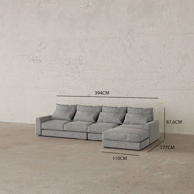 Abramo Italian Sofa Set – Luxury Modern Sectional Sofa with Jade Upholstery & Ottoman
