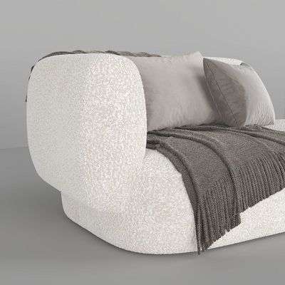 Aura L-Shaped Sofa – Premium White Boucle Modern Corner Sofa for Elegant Living Rooms