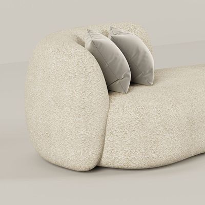 Aura 3 Seater Sofa – Luxury Beige Boucle Curved Sofa Design for Modern Boho Living