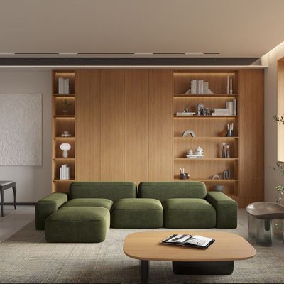 Oliver 3 Seater Sofa – Modern Velvet Modular Sofa with Ottoman for Contemporary Living