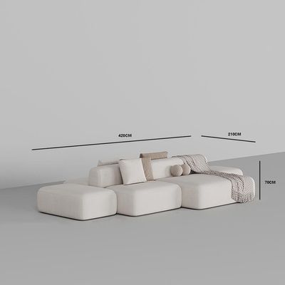 Remus Modular Large Sofa – Premium White Faux Leather Modern Sectional Sofa for Spacious Living