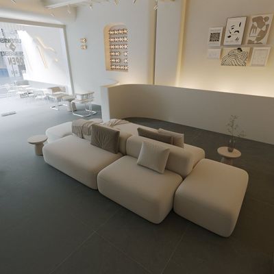 Remus Modular Large Sofa – Premium White Faux Leather Modern Sectional Sofa for Spacious Living