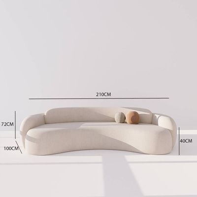 Carmel 2 Seater Sofa – Luxury Off-White Cotton Blend Modern Sofa with Curved Backrest