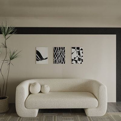 Mistral 3 Seater Sofa Luxury Modern Sofa Set in Elegant Off-White Boucle Upholstery