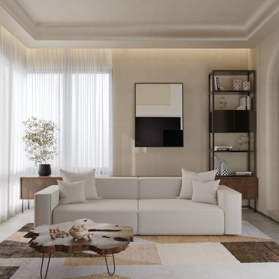 Taval 2 Seater Sofa – Luxury White Velvet Modern Sofa Set for Elegant Living Rooms