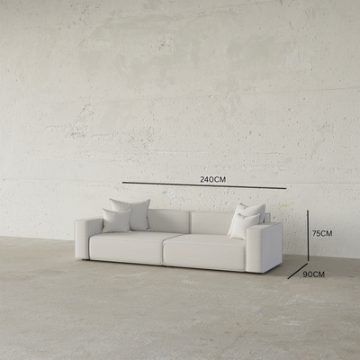 Taval 2 Seater Sofa – Luxury White Velvet Modern Sofa Set for Elegant Living Rooms