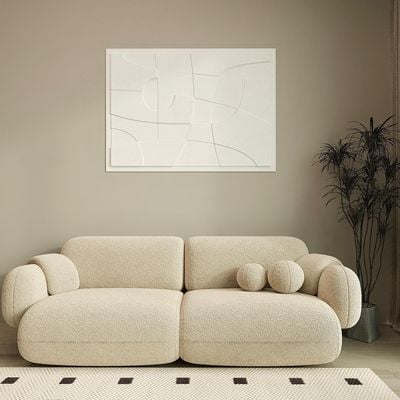 Seasons 3 Seater Sofa – Premium Beige Boucle Modern Sofa Set for Stylish Boho Living Rooms