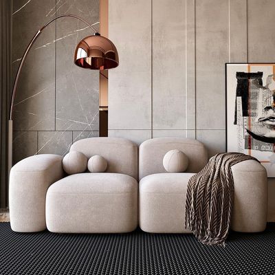 Montana 2 Seater Sofa – Luxury Grey Leather Modern Sofa Set with Curved Corner Design