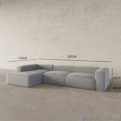 Gian Italian Sofa Set – Luxury 3 Seater Sofa & Modular L-Shaped Sofa in Premium Gray Velvet