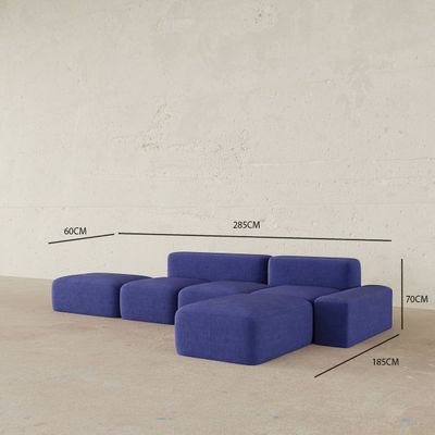 Cecilia Velvet Sofa Set – Luxury 4 Seater Sofa & Modern L-Shaped Sofa with Deep Purple Elegance