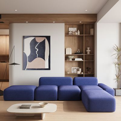 Cecilia Velvet Sofa Set – Luxury 4 Seater Sofa & Modern L-Shaped Sofa with Deep Purple Elegance