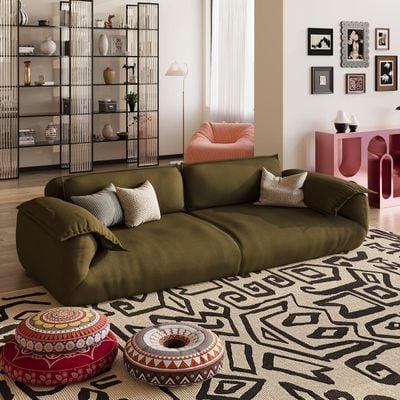 Jelani Sofa Set – Elegant 2 Seater Sofa with Free Cushion & Modern Vintage Design
