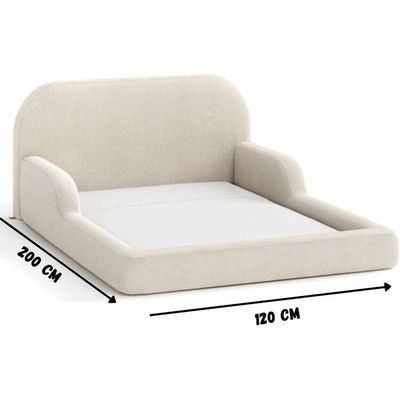 Premium Kids Bed | Luxury Toddler Bed with Safety Rails | Elegant Double Bed for Modern Nursery (Light Green)