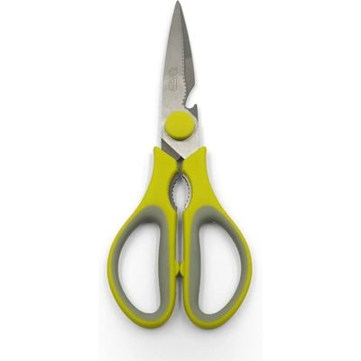 8-Inch Green Handle Kitchen Scissors with Nutcracker & Opener – Durable Stainless Steel Blades Durable PP Handle Ergonomic Design Multipurpose Home & Office Shears