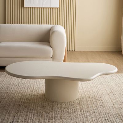 Cloudy Luxury Coffee Table – Modern MDF Center Table with Minimalist Organic Design