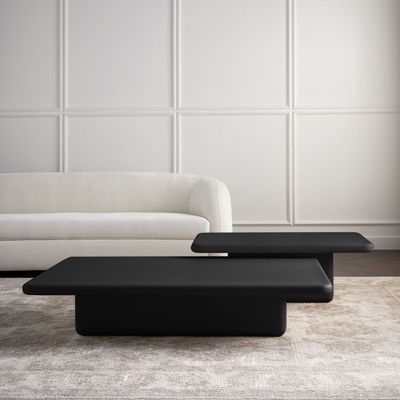Blossom 2-Piece Coffee Table Set – Luxury Modern Nesting Tables & Elegant Center Table Design (Black)