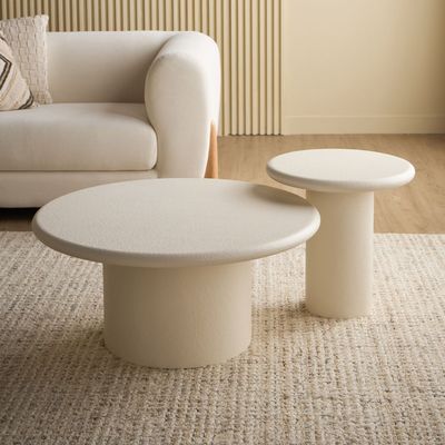 Sway 2-Piece Coffee Table Set – Modern Round Nesting Tables with Pedestal Base for Living Room