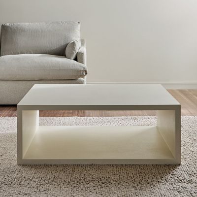 Vault Coffee Table – Modern Rectangular Center Table with Open Storage & Minimalist Design