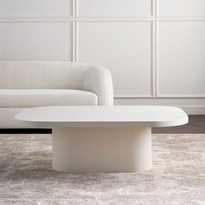 Block Coffee Table – Premium Modern Rectangle Center Table with Textured Finish