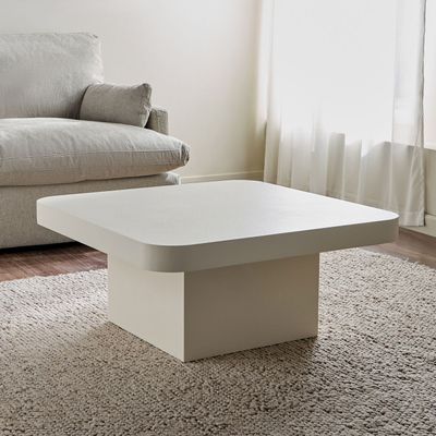 Summit Coffee Table – Premium Modern Square Center Table with Pedestal Base