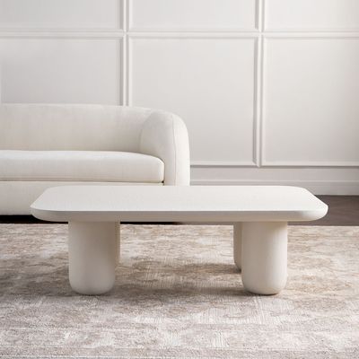 Velvet Coffee Table – Elegant Modern Rectangle Center Table with Textured Finish