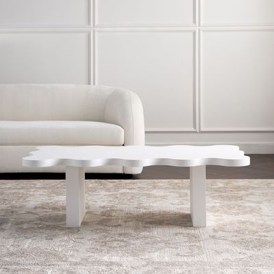 Ripple Coffee Table – Modern Luxury Rectangle Center Table with Wavy Design