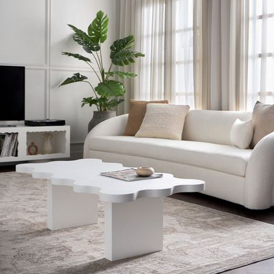Ripple Coffee Table – Modern Luxury Rectangle Center Table with Wavy Design