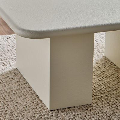 Vesper Coffee Table – Modern Luxury Rectangle Center Table with Dual-Pillar Base